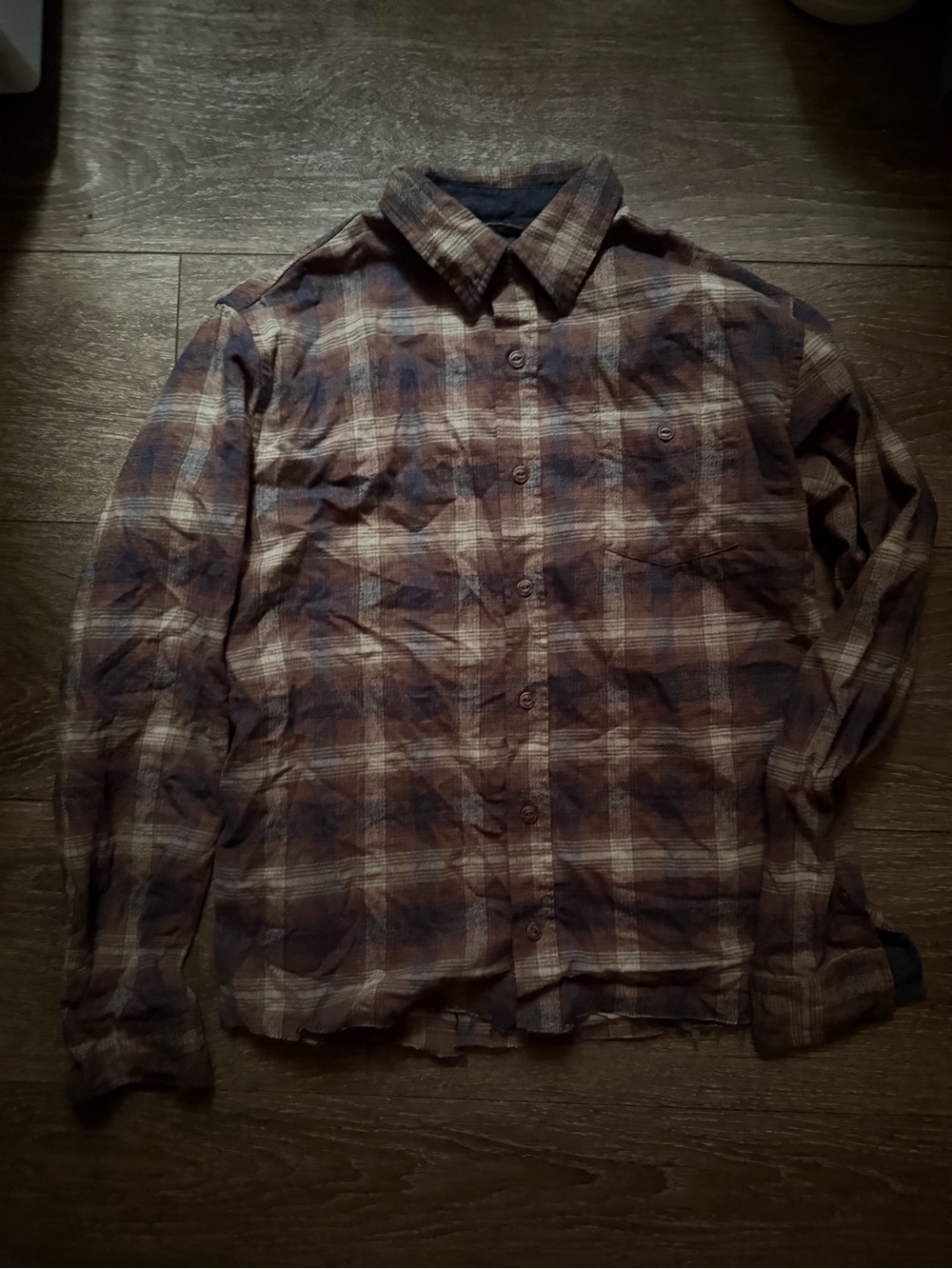 Weatherproof Brown and Blue Plaid Button-Down Shirt